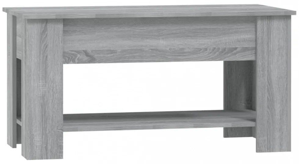 szürke sonoma színű szerelt fa dohányzóasztal 101x49x52 cm