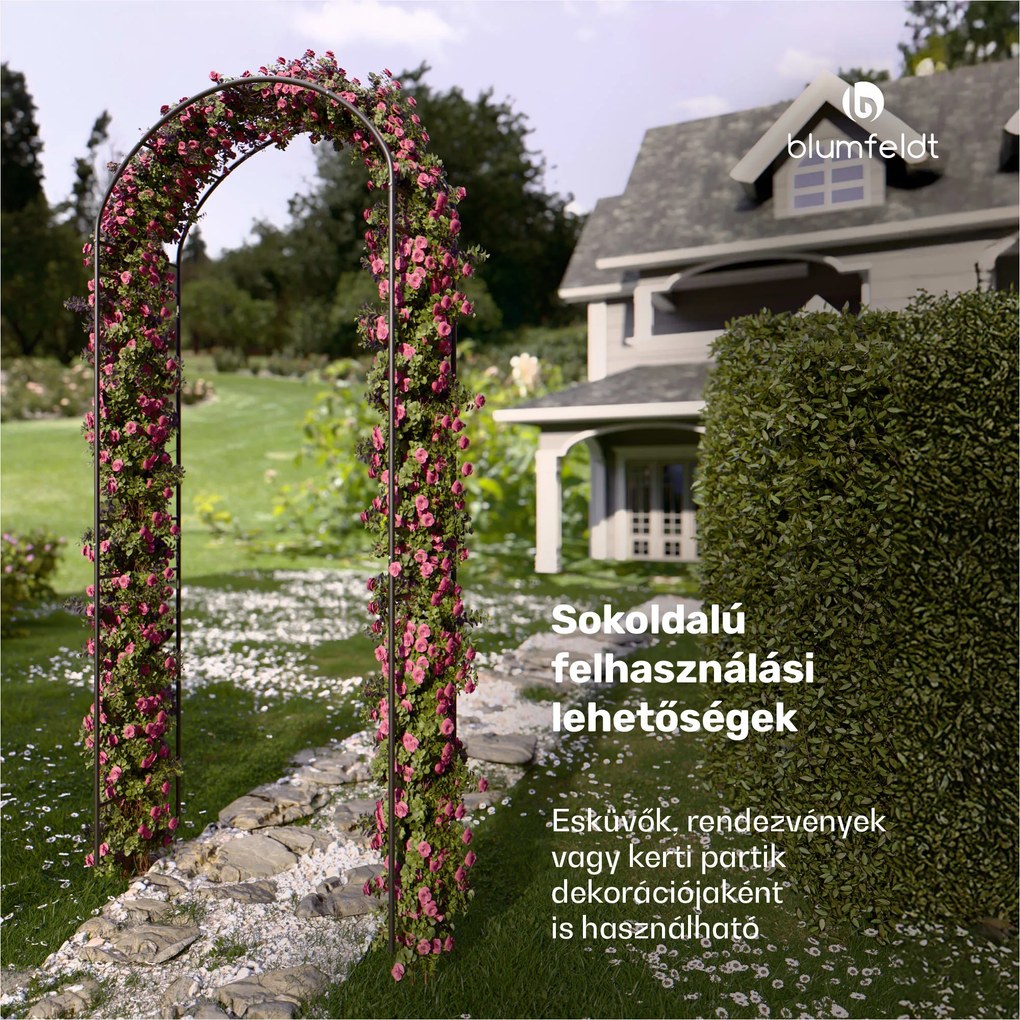 FloraBelle Arch rózsaszín boltív, dekoratív levélminták, időjárásálló, segédeszköz kúszónövényekhez