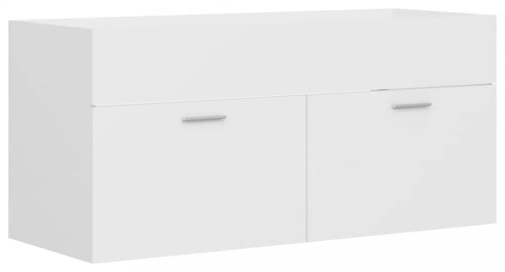 fehér szerelt fa mosdószekrény 100 x 38,5 x 46 cm