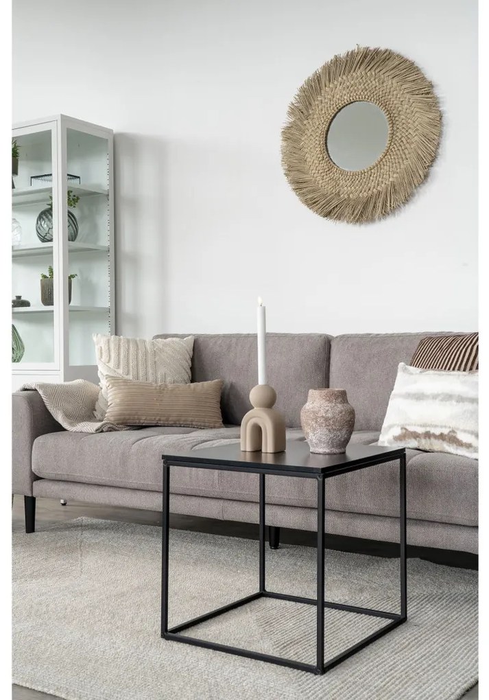 Vita dohányzóasztal fekete, fekete kerettel, 45x45x45 cm