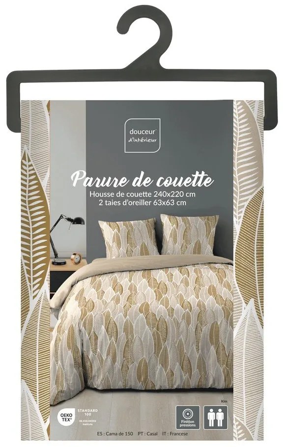 Okkersárga kétszemélyes-hosszabbított mikroszálas ágyneműhuzat 240x220 cm Kim – douceur d'intérieur