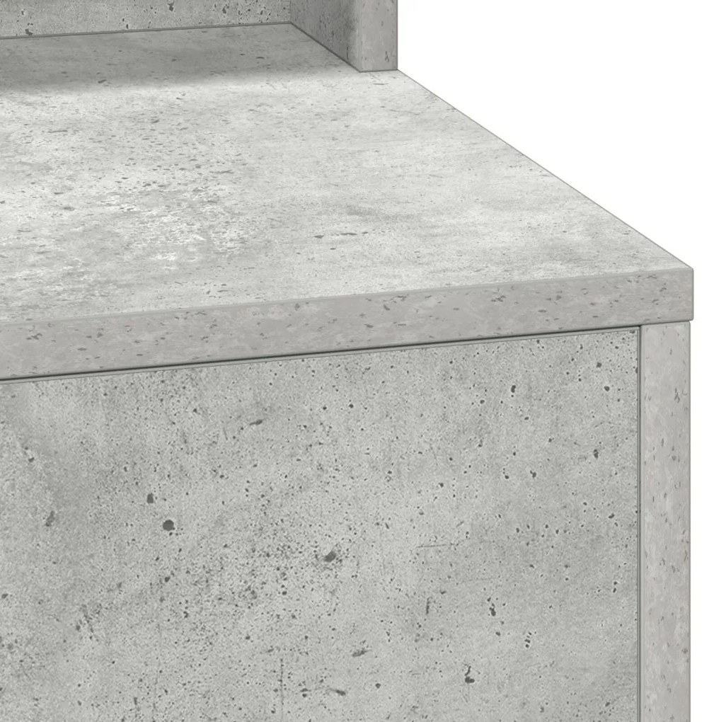 Sminktükör LED Fénnyel Beton Szürke 79x41x135 cm