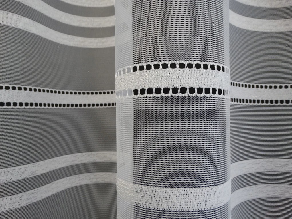 Mg Függöny 35806 FEHÉR-ezüst 200x250cm kész M szalaggal