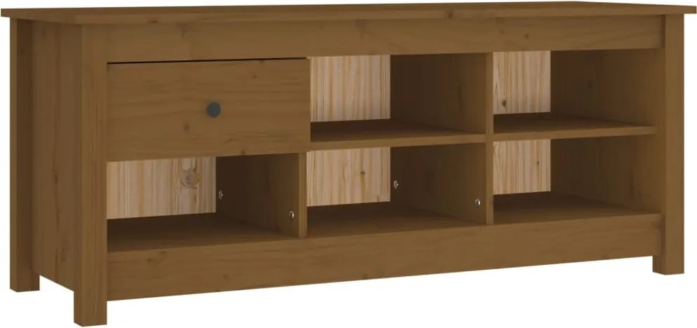 vidaXL mézbarna tömör fenyőfa cipősszekrény 110 x 38 x 45,5 cm