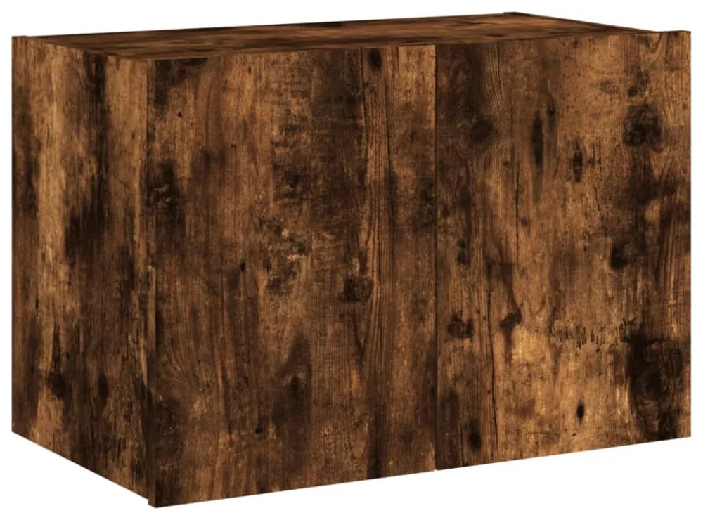 füstös tölgy színű fali TV-szekrény LED-ekkel 60x35x41 cm