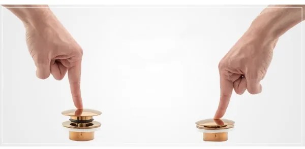 REA-A8585 - Mosdó leeresztő CLICK-CLACK, átmérő 6,4 cm, szálcsiszolt arany