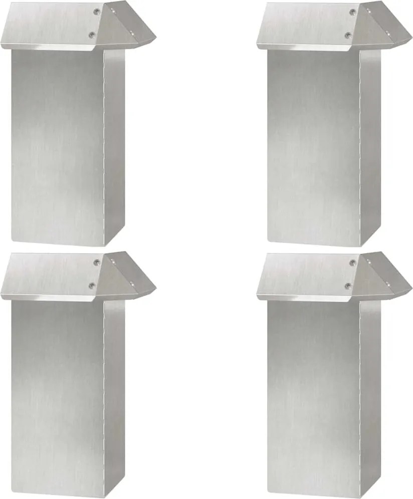 vidaXL Csiga kerítés 4 pcs Ezüst 13,5 x 13,5 x 25 cm Rozsdamentes acél
