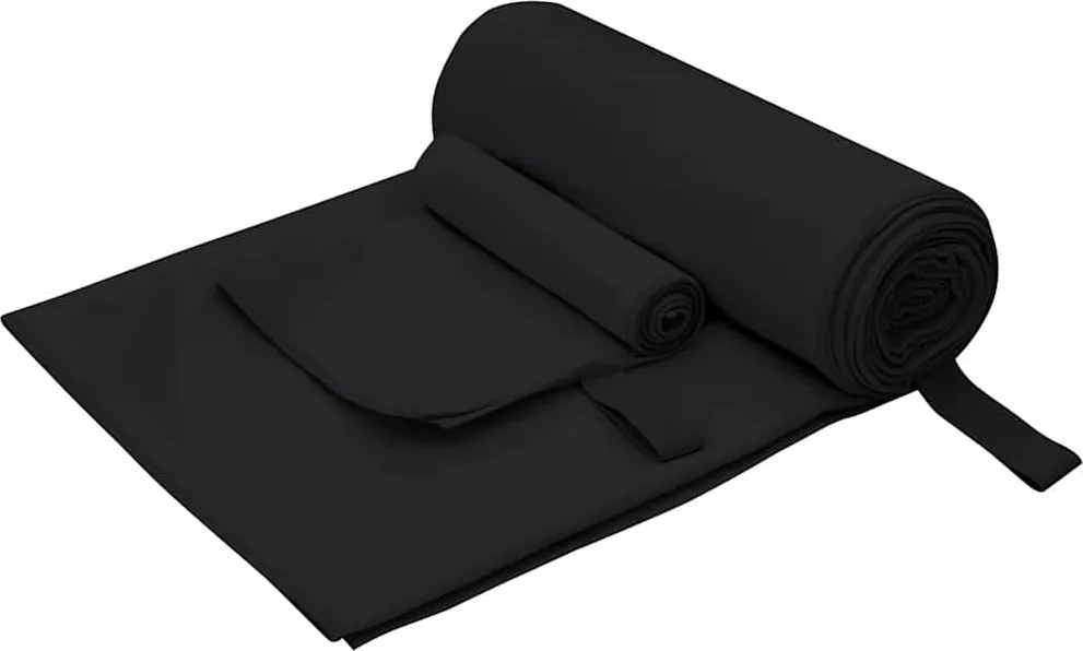 vidaXL Sporttörölköző Szett 2 pcs Fekete szövet