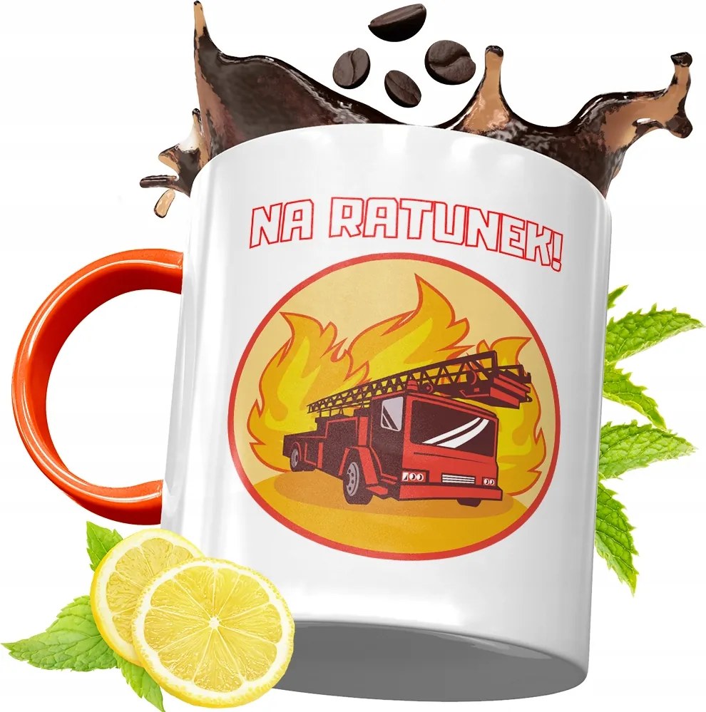 Narancssárga Bögre Tűzoltónak Tökéletes Ajándék fényképes nyomtatással