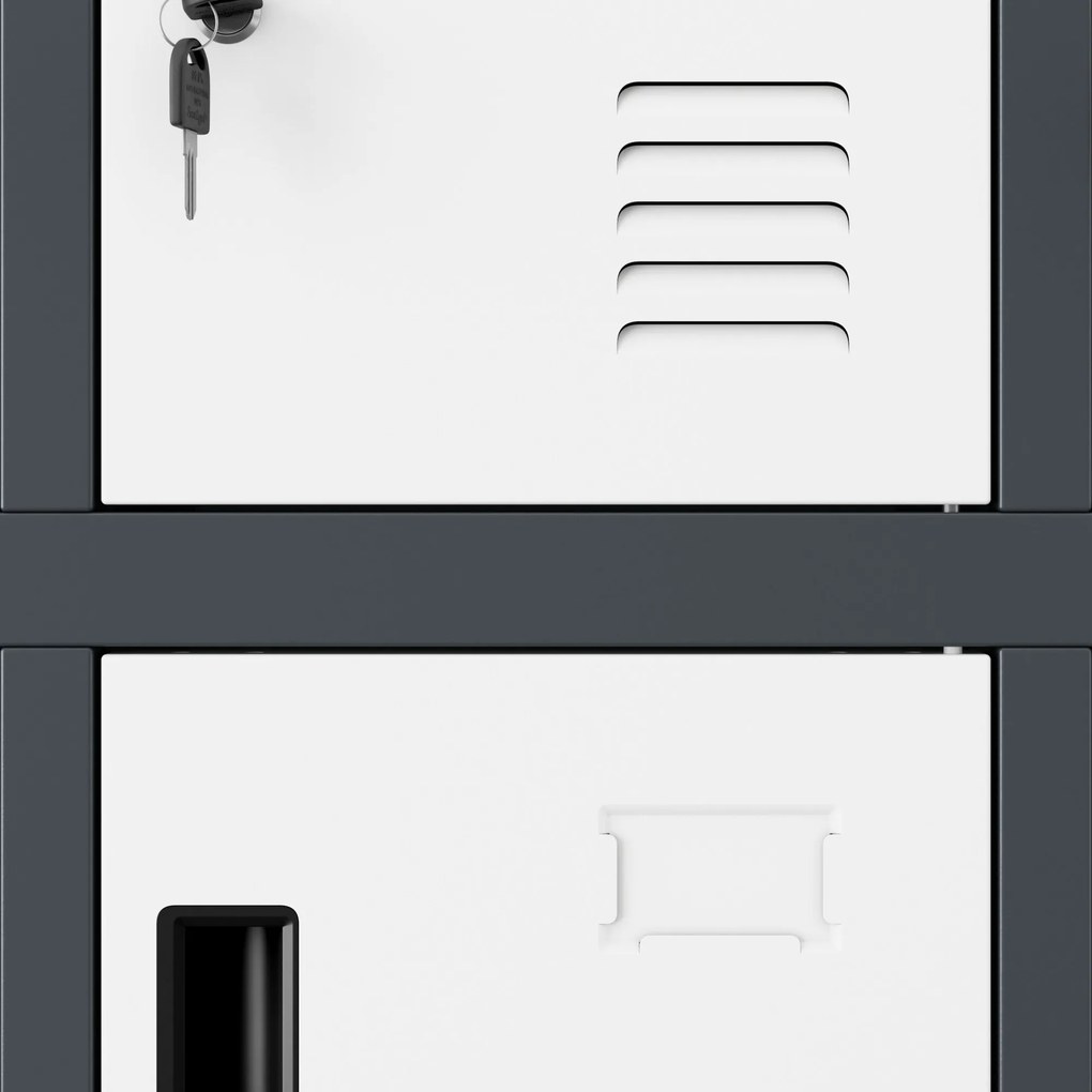 Rekeszes szekrény ROBERT, 1360 x 1720 x 450 mm, antracit-fehér