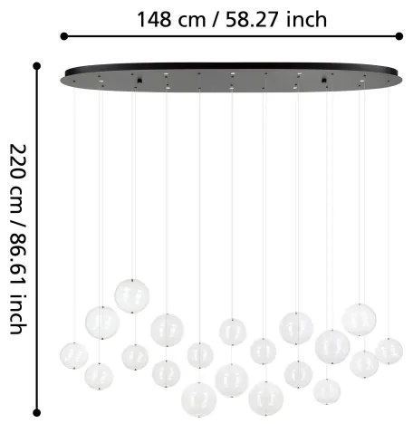 Eglo 390344 - LED Dimmelhető csillár zsinóron ESPARDELLO 8xLED/4,2W/230V 3000K