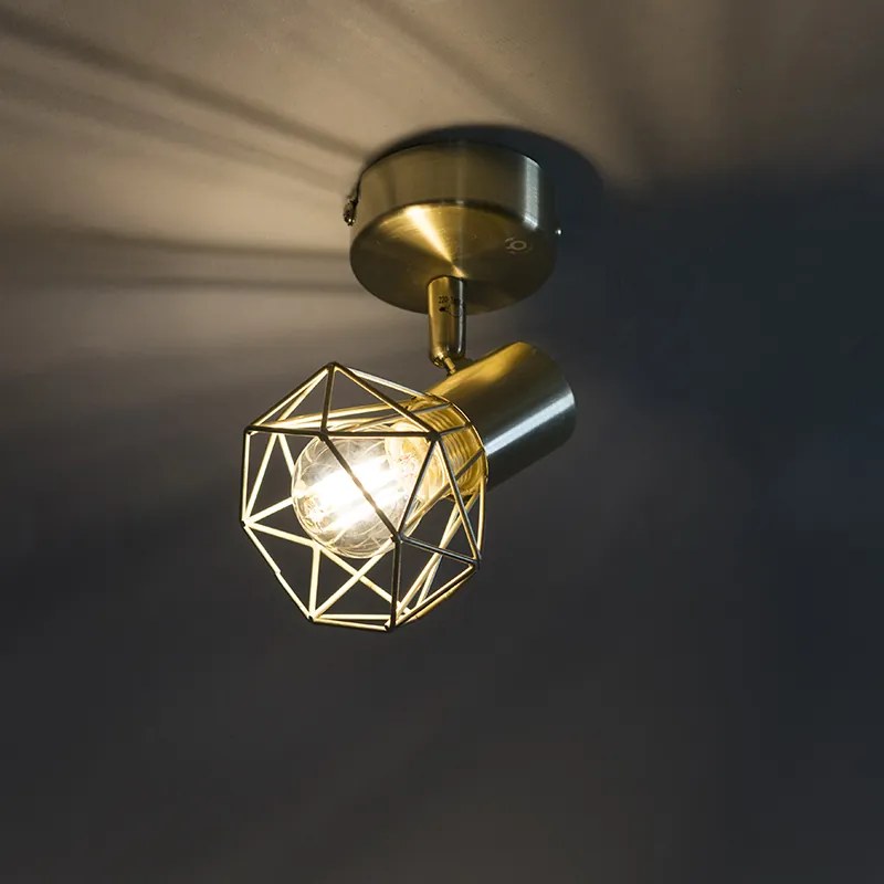 Art Deco spotlámpa sárgaréz dönthető és forgatható - Mosh