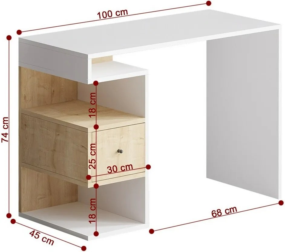 Tempus White and Oak íróasztal