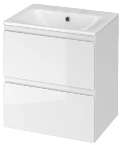 Cersanit Moduo, falra szerelhető mosdószekrény + mosdó 50cm, fehér fényes, S801-312-DSM