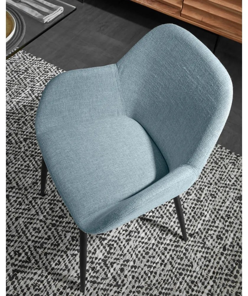Kék kárpitozott étkezőfotel Konna – Kave Home