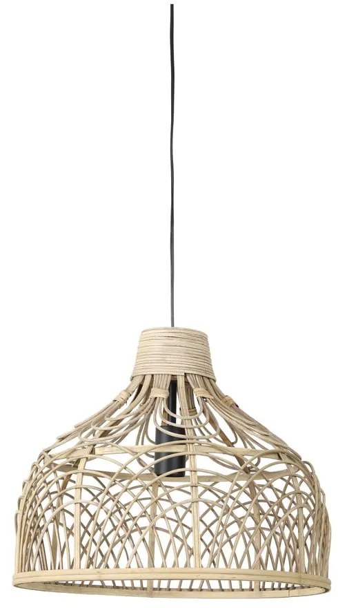 Natúr színű mennyezeti lámpa rattan búrával ø 42 cm Pocita – Light & Living