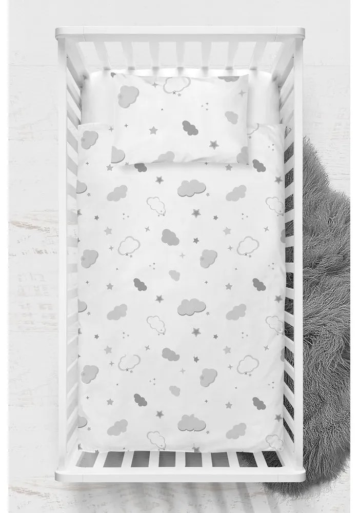 Fehér renforcé pamut gyerek ágyneműhuzat babaágyhoz 100x150 cm Bulut – Mijolnir