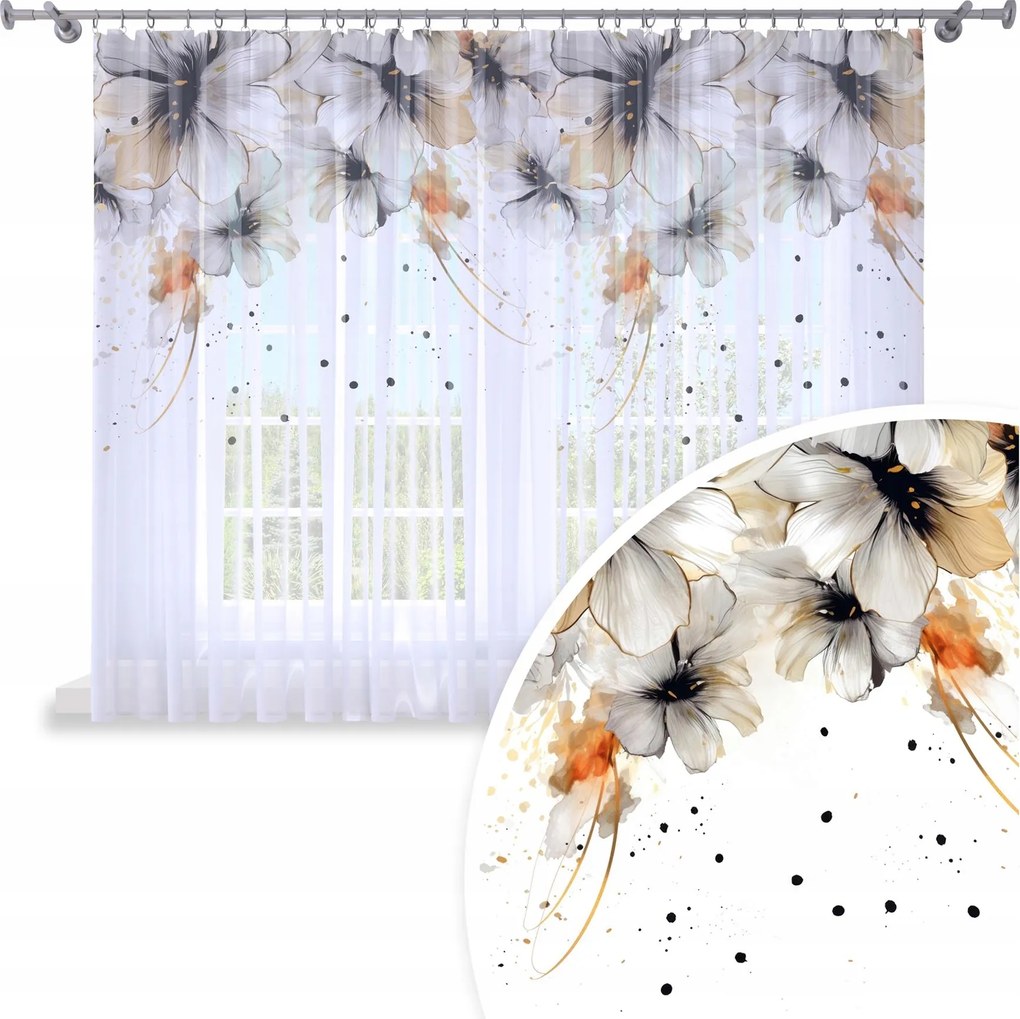 Függöny Kész 300x150 Fátyol Festett Béka Mintás 202