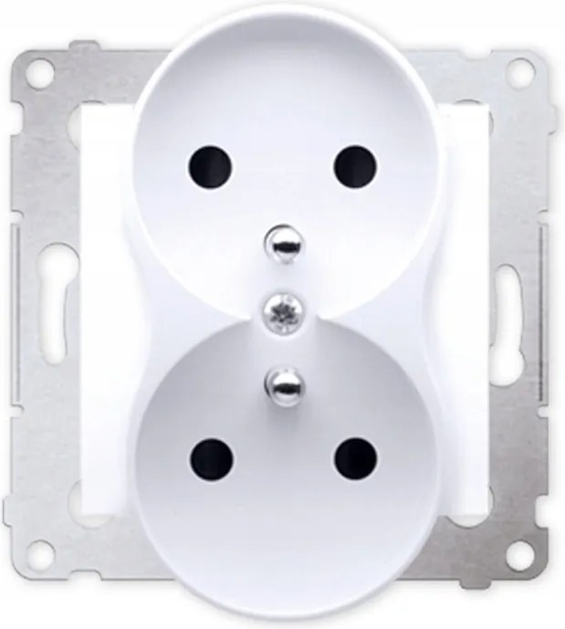 Simon 54 Dupla földelt aljzat, fehér DGZ2MZ