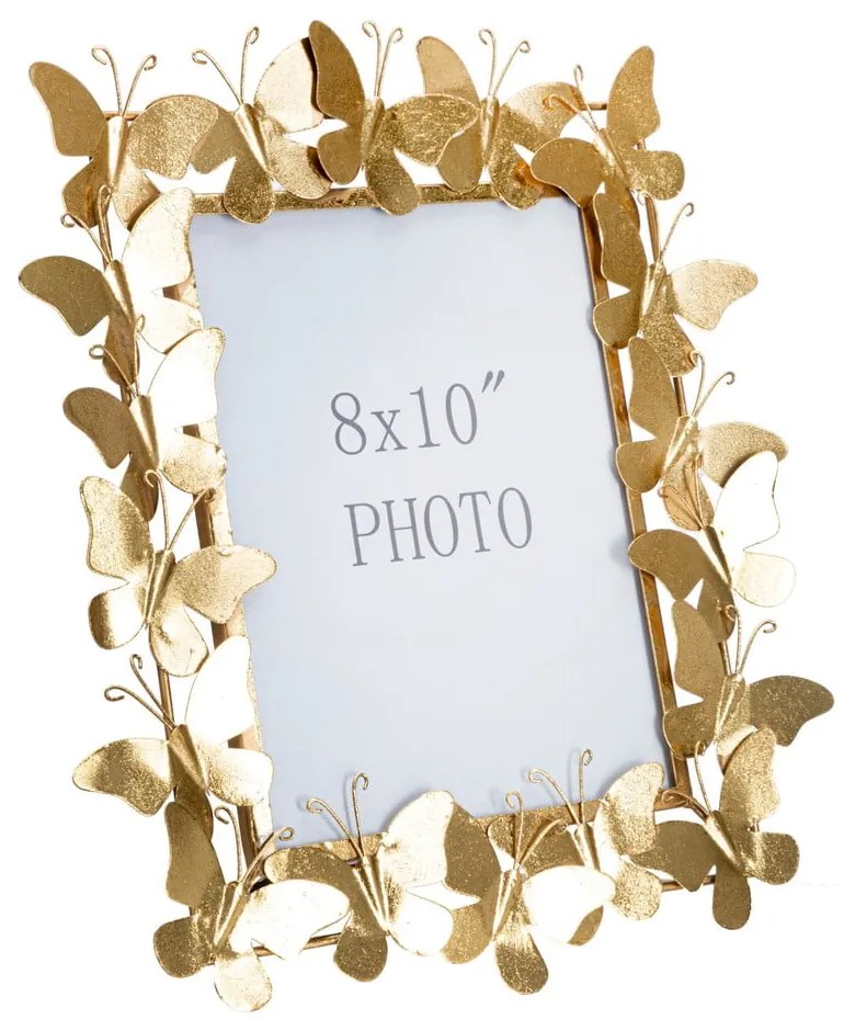 Aranyszínű fém álló képkeret 35x38 cm Butterfly – Mauro Ferretti