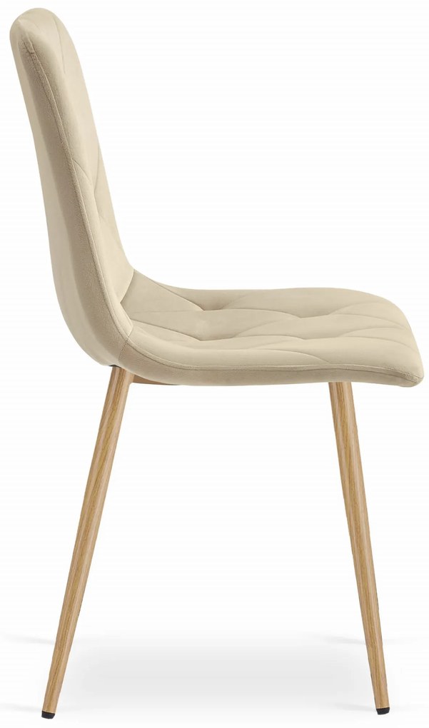 Világosbézs bársony étkezőszék LIBRA