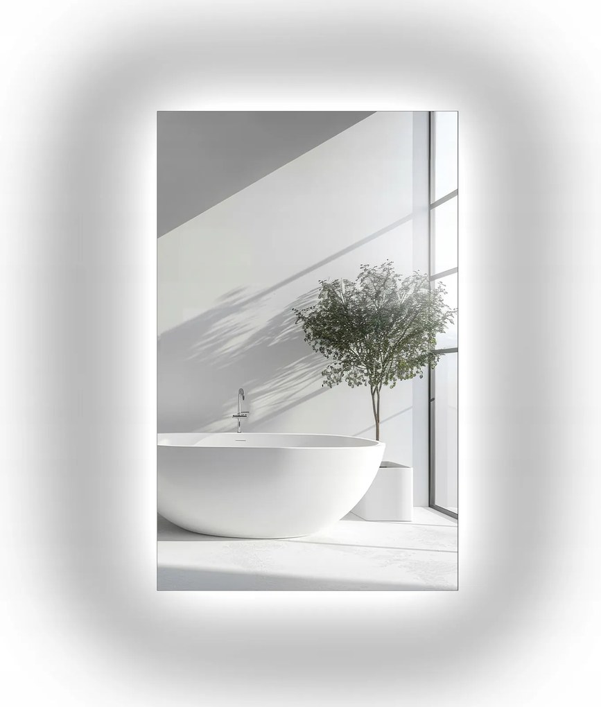 Téglalap alakú tükör Agis Led háttérvilágítással 80x120cm