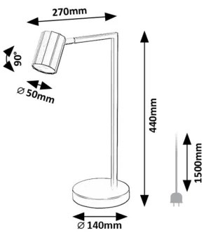 Rabalux 73029 - Asztali lámpa KARTER 1xGU10/5W/230V fekete