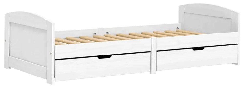 IRUN fehér tömör fenyőfa kanapéágy 2 fiókkal 90 x 200 cm