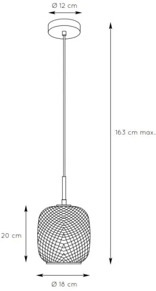 Lucide 03433/01/02 - Csillár zsinóron AGATHA 1xE27/40W/230V