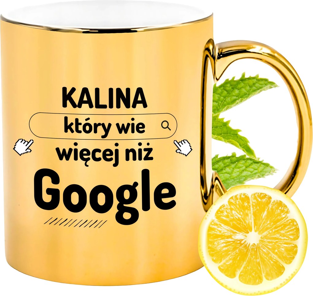 Prémium Arany Csillogó Bögre Kalina Ajándék Nyomtatott Fotóval