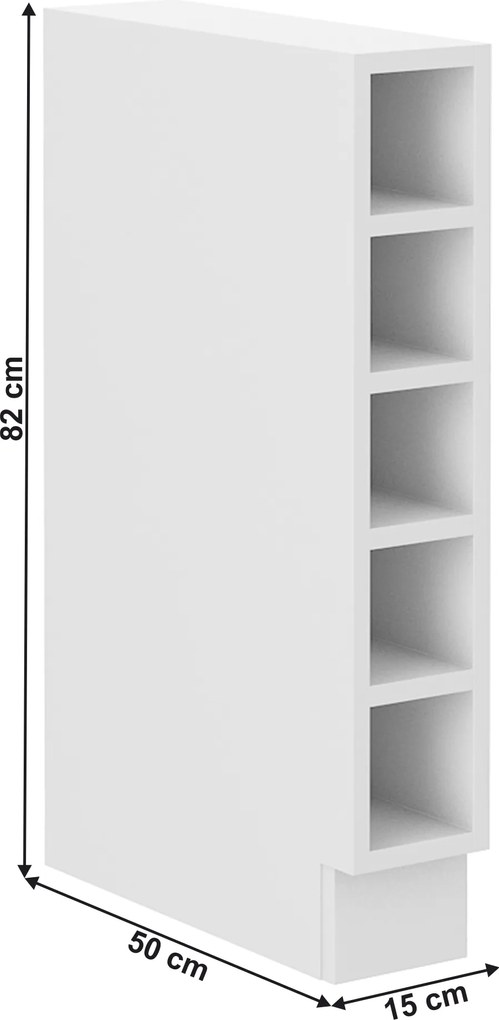 Alsó nyitott szekrény, fehér, LULA 15D OTW BB