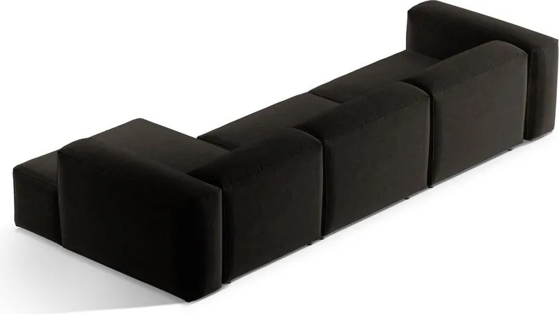 Fekete sarokkanapé (jobb oldali-heverő résszel) Bergamo – Cosmopolitan Design