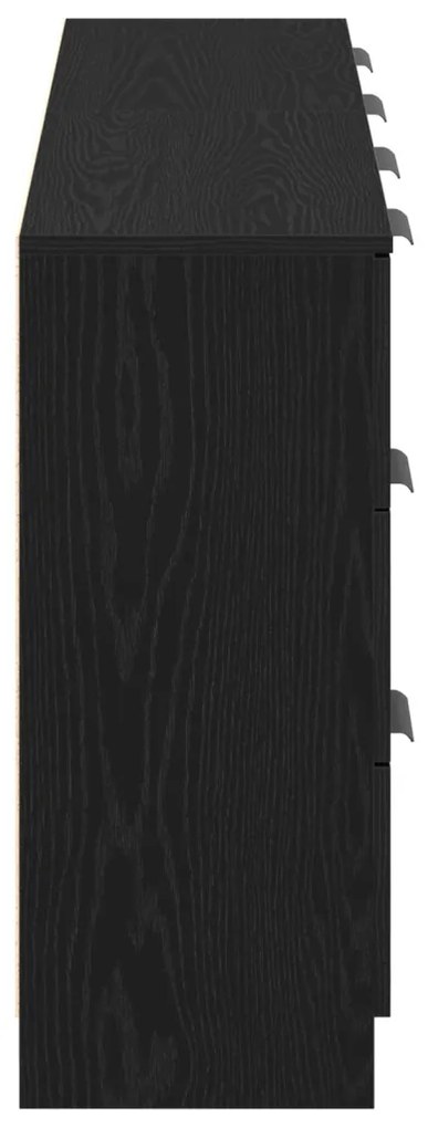 Tálalószekrény fiókkal Fekete tölgy 180 x 30 x 70 cm Faanyag