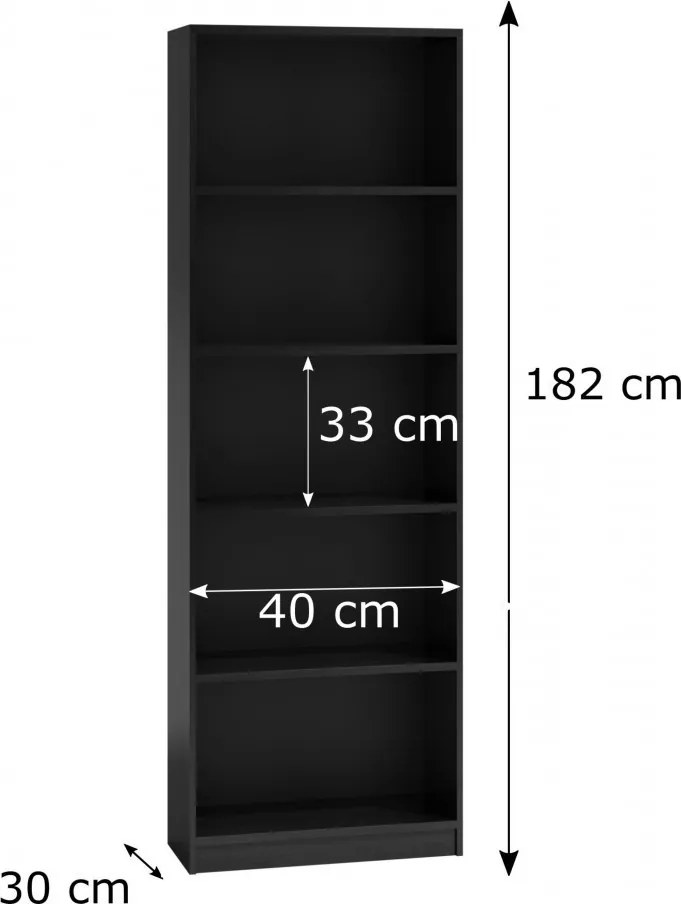 R40 polcos szekrény, fekete