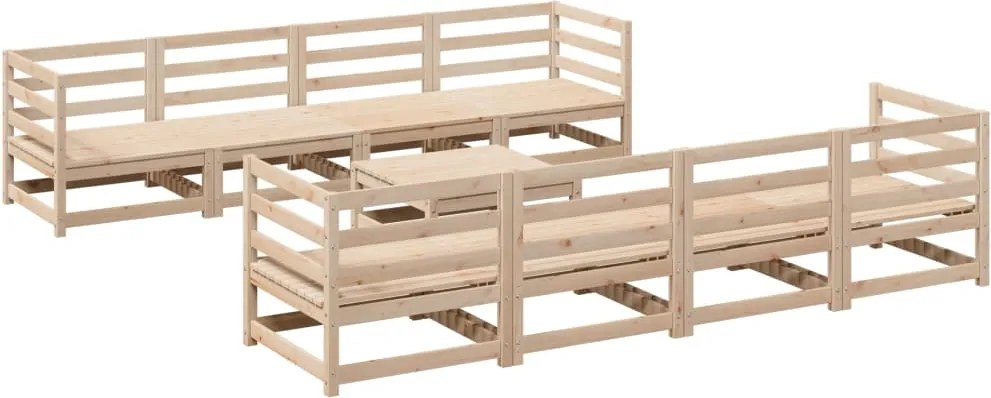 vidaXL 9 részes tömör fenyőfa kerti kanapészett