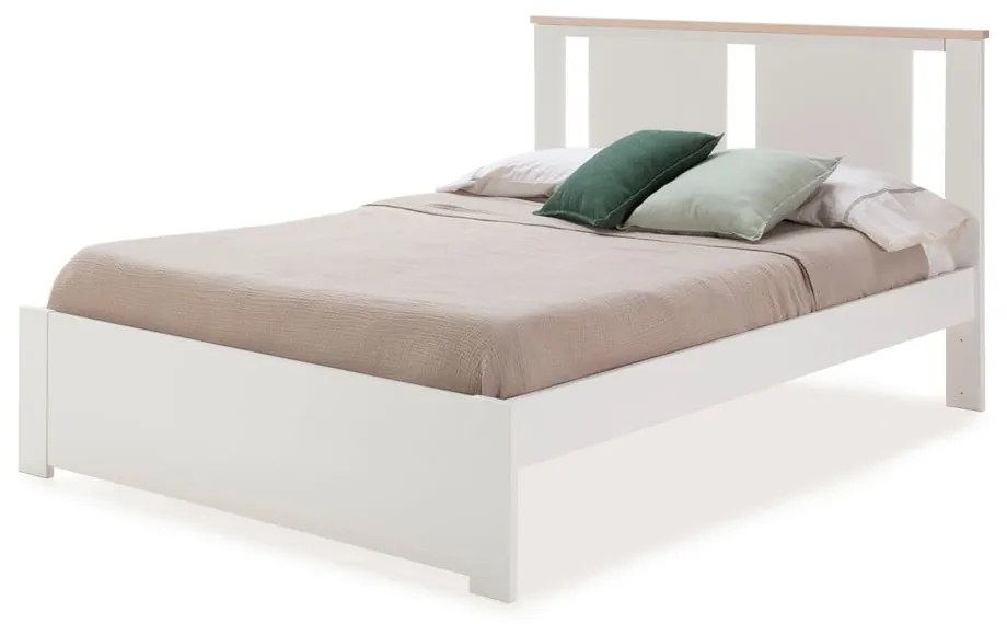 Fehér franciaágy ágyráccsal 140x190 cm Enara – Marckeric