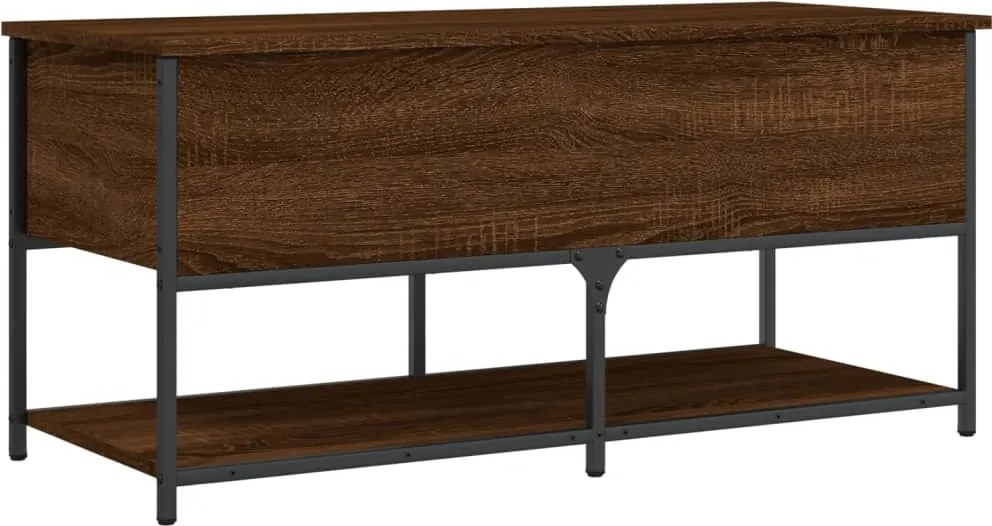vidaXL barna tölgyszínű szerelt fa tárolópad 100 x 42,5 x 47 cm
