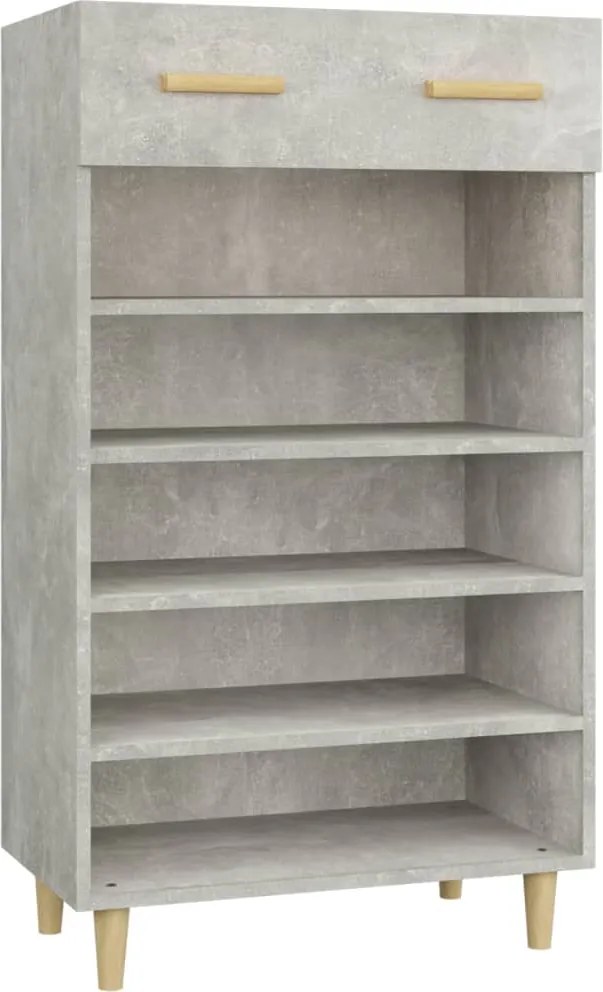 vidaXL betonszürke szerelt fa cipőszekrény 60 x 35 x 105 cm
