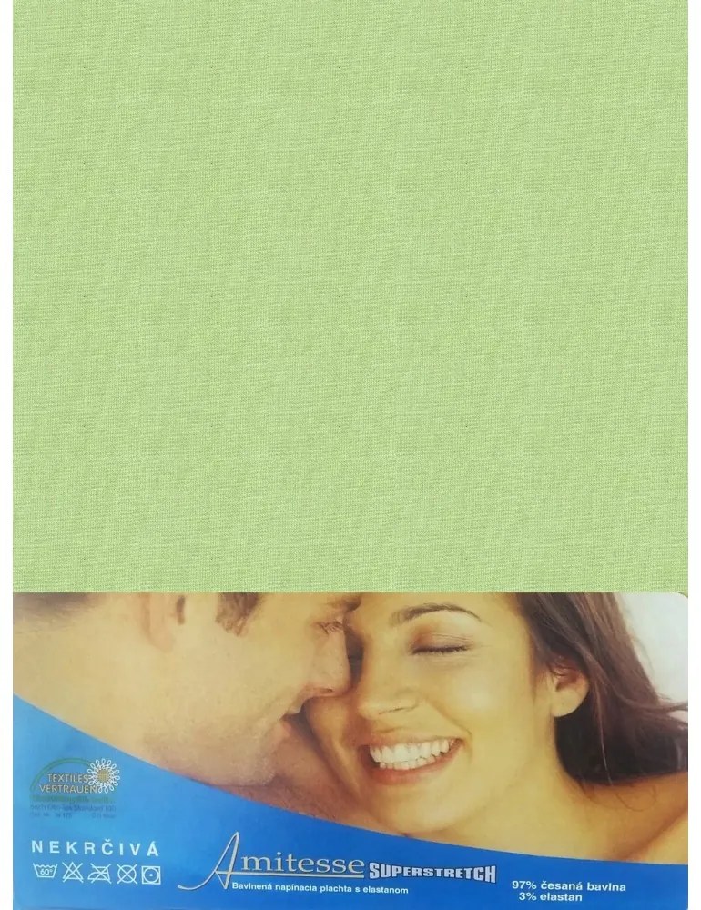 EMI kiwizöld szupersztreccs lepedő, 90x200-as lap