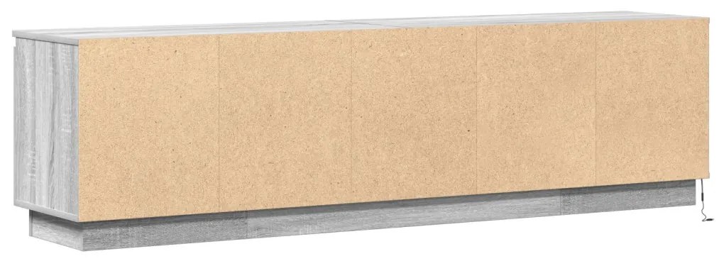 TV szekrény LED Szürke Sonoma 180x38x49 cm Szerelt fa