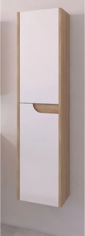 Piramida BETA fali fürdőszoba - állószekrény - FEHÉR-TÖLGY - 35 x 150 x 30 cm