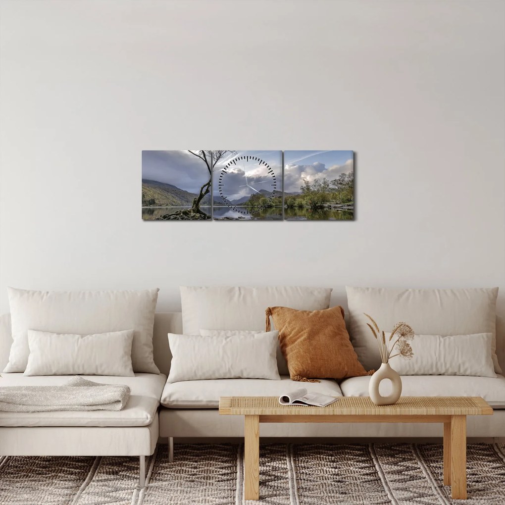 Folyó a fa mögött képe (órával) (90x30 cm)