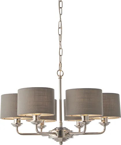 Endon klasszikus csillár highclere nickel-nero faszén end94381