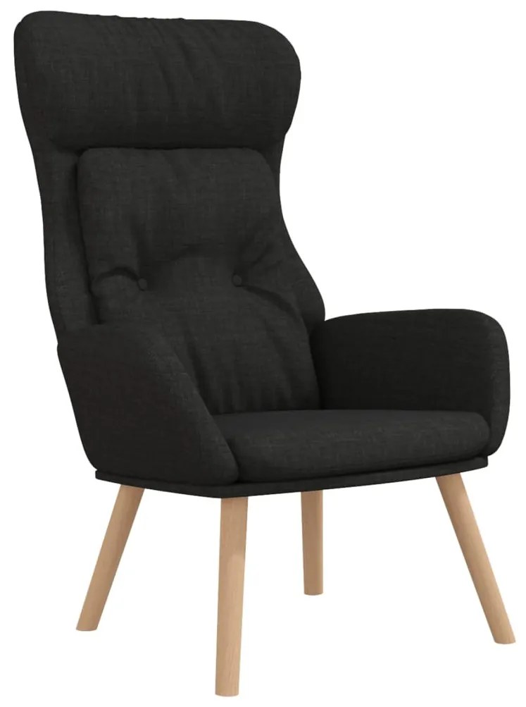 Fekete szövet pihenőfotel lábtartóval