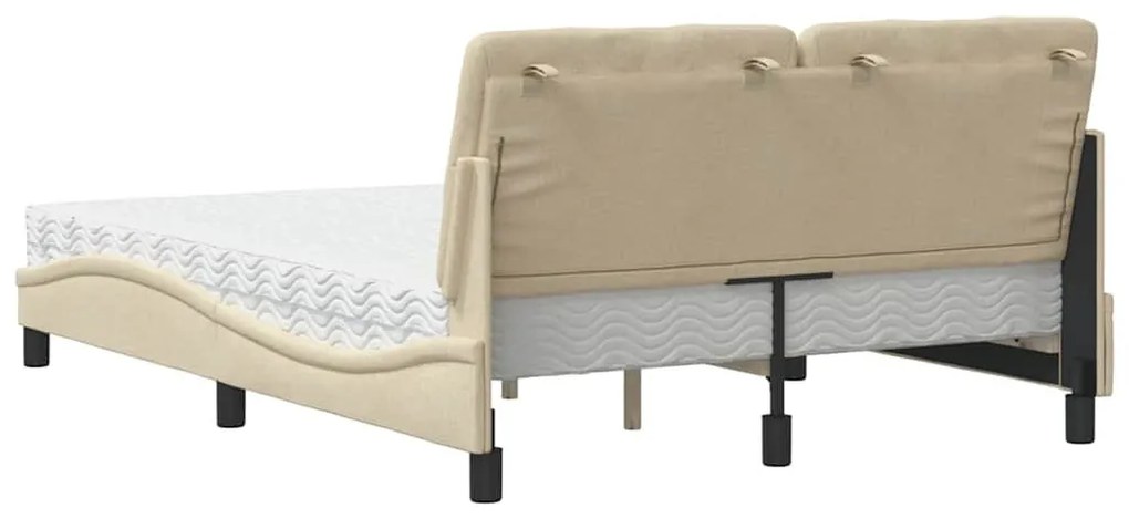 krém szövet ágy matraccal 140x190 cm