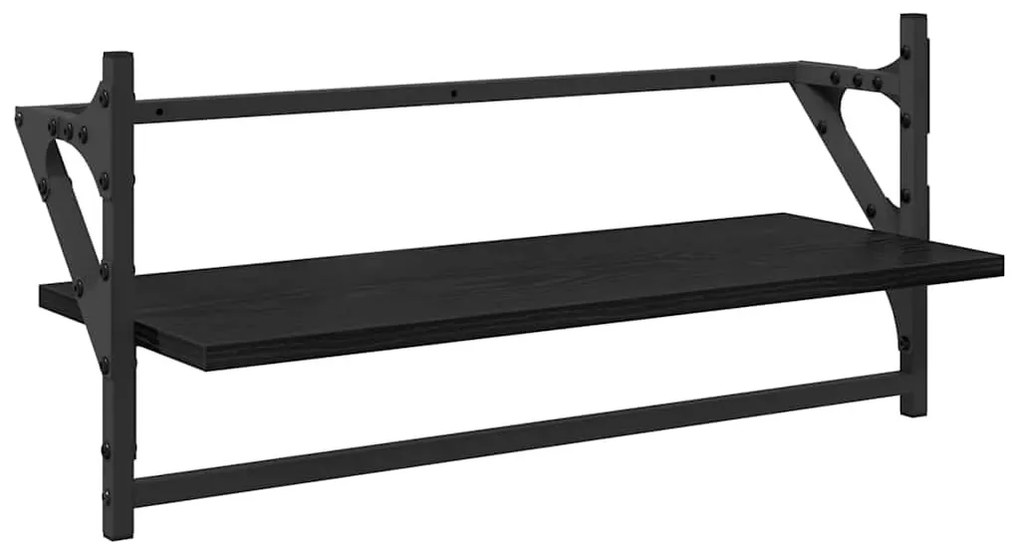 vidaXL Fali polc készlet 6 pcs Fekete tölgy 100 x 25 x 30 cm Faanyag