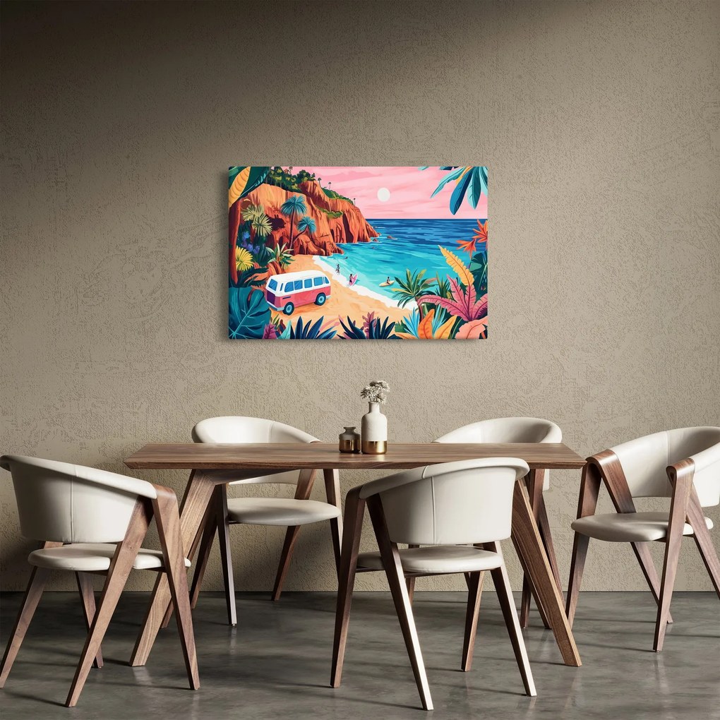 Kép - Lakóautó az óceánnál (90x60 cm)