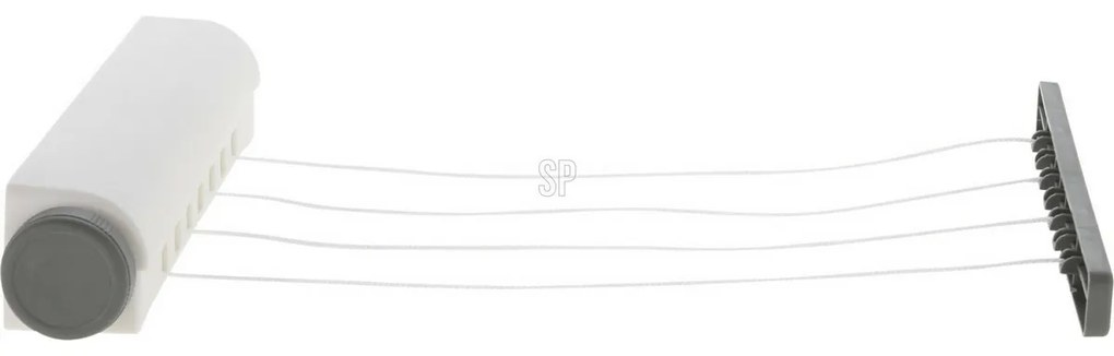 Fali ruhaszárító, öntekercselő, 4 zsinór, 3,6 m