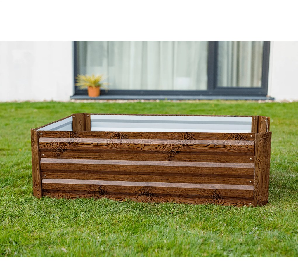 Magasított virágágy, barna, acél, NONKY TYP 5