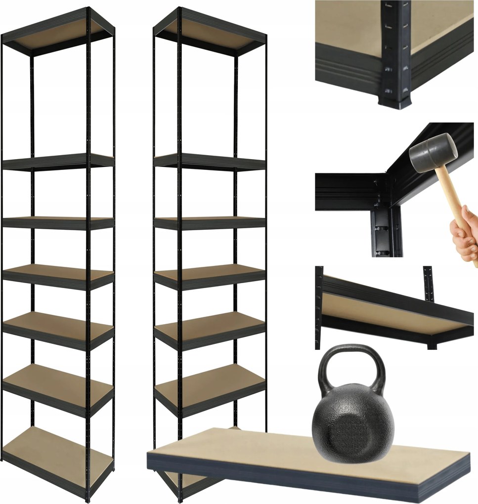 Tárolószekrény fém állvány Helios 270x35x35cm 7Px175kg 300EZER Komb